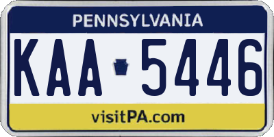 PA license plate KAA5446
