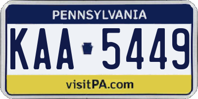 PA license plate KAA5449