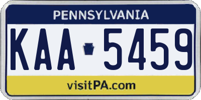 PA license plate KAA5459