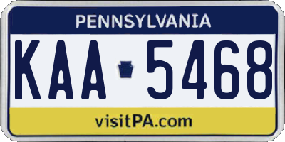 PA license plate KAA5468