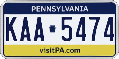 PA license plate KAA5474