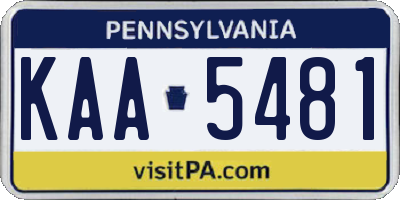 PA license plate KAA5481