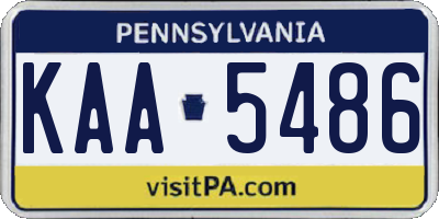 PA license plate KAA5486