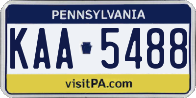 PA license plate KAA5488