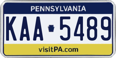 PA license plate KAA5489