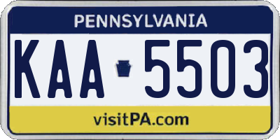 PA license plate KAA5503