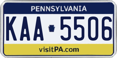 PA license plate KAA5506