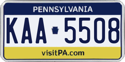 PA license plate KAA5508
