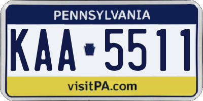 PA license plate KAA5511