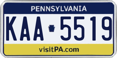 PA license plate KAA5519
