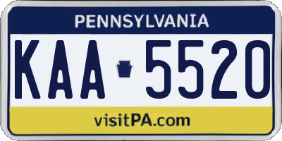 PA license plate KAA5520