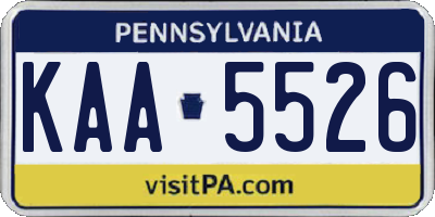 PA license plate KAA5526