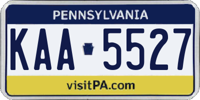 PA license plate KAA5527