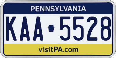 PA license plate KAA5528