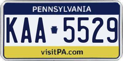 PA license plate KAA5529