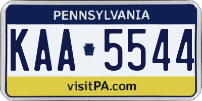PA license plate KAA5544