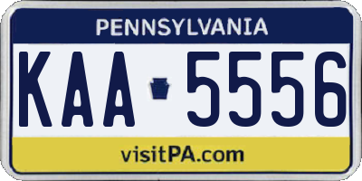 PA license plate KAA5556