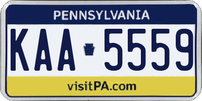 PA license plate KAA5559