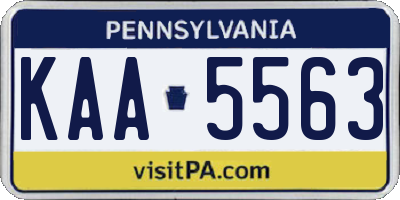 PA license plate KAA5563