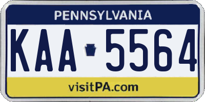 PA license plate KAA5564