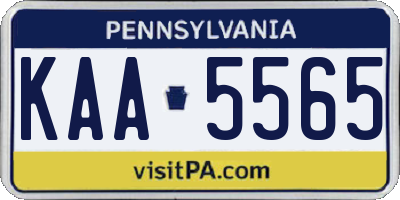 PA license plate KAA5565