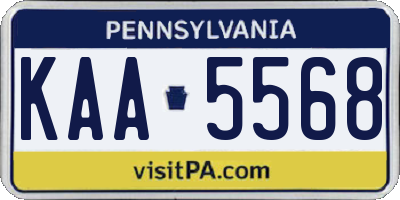 PA license plate KAA5568