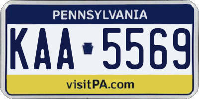 PA license plate KAA5569