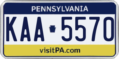 PA license plate KAA5570
