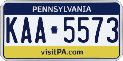 PA license plate KAA5573