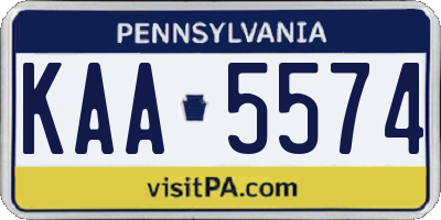 PA license plate KAA5574