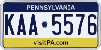 PA license plate KAA5576