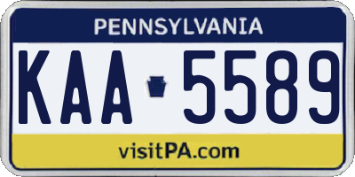 PA license plate KAA5589