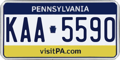 PA license plate KAA5590