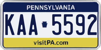 PA license plate KAA5592