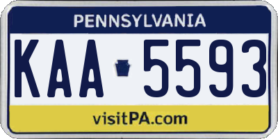 PA license plate KAA5593