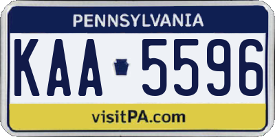 PA license plate KAA5596