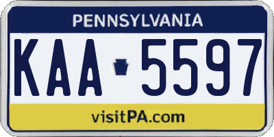 PA license plate KAA5597