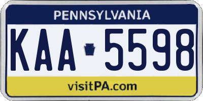 PA license plate KAA5598