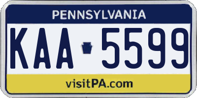 PA license plate KAA5599