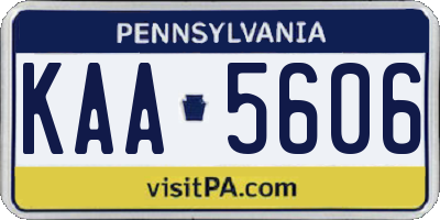 PA license plate KAA5606