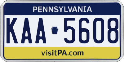 PA license plate KAA5608