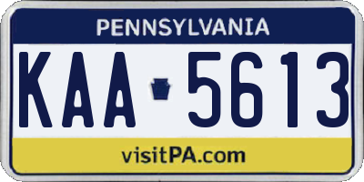 PA license plate KAA5613