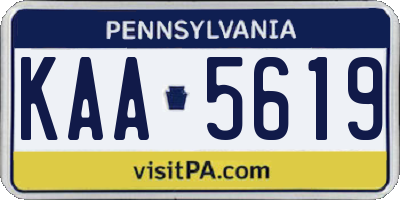 PA license plate KAA5619