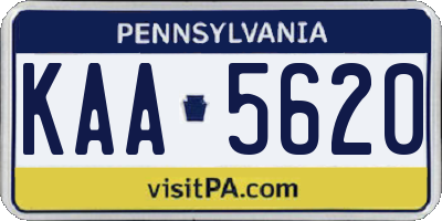 PA license plate KAA5620