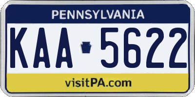PA license plate KAA5622