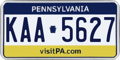 PA license plate KAA5627