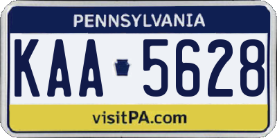 PA license plate KAA5628