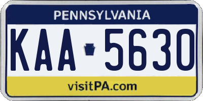 PA license plate KAA5630