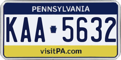 PA license plate KAA5632