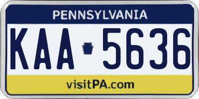 PA license plate KAA5636